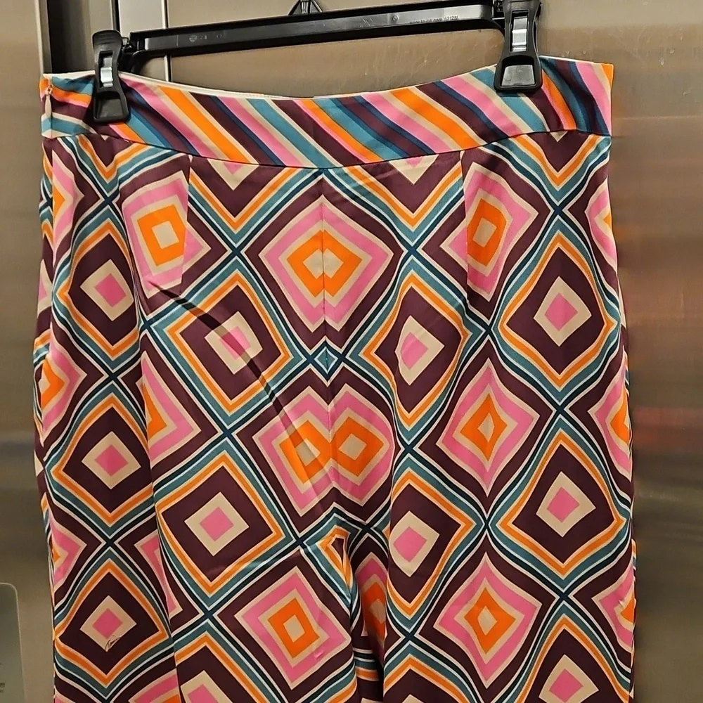 💕TRINA TURK💕 Bay Pant ~ Brookhaven Blocks Satin Georgette 6 NWT - Picture 12 of 16